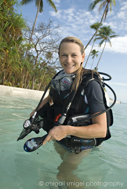 shore diving person